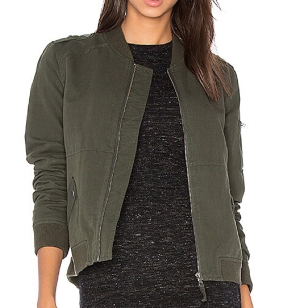PAIGE Olive Bomber Jacket NWT